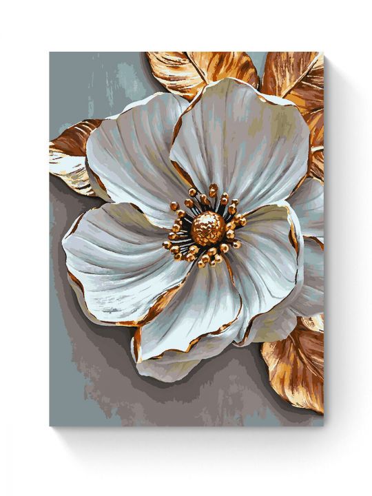 Картина по номерам на подрамнике «Белый цветок» 90x70 см