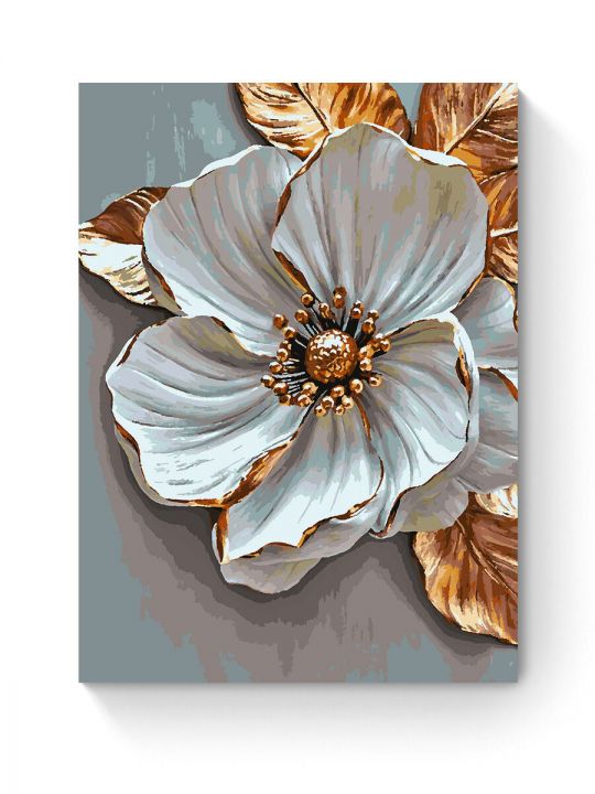 Картина по номерам на подрамнике «Белый цветок» 80x60 см