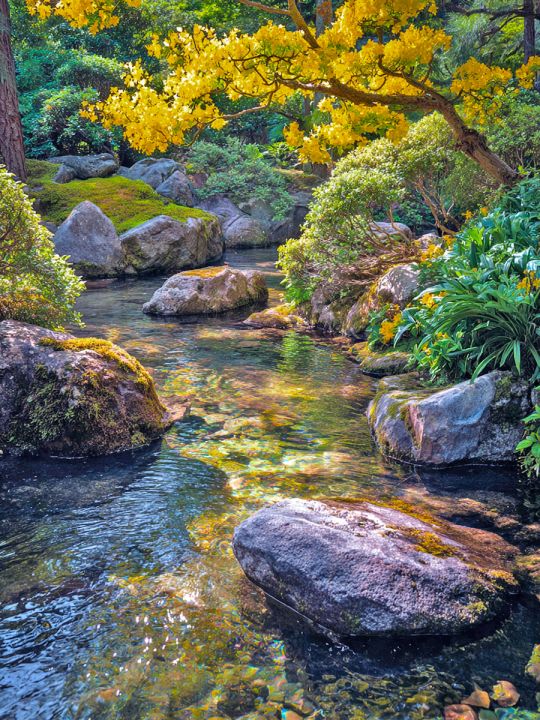 Алмазная мозаика без подрамника «Горный ручей» 40x30 см