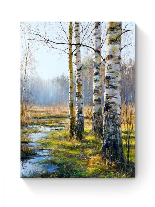 Алмазная мозаика на подрамнике «Весна в лесу» 90x70 см