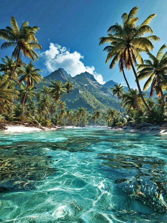 Алмазная мозаика без подрамника «Лагуна» 40x30 см