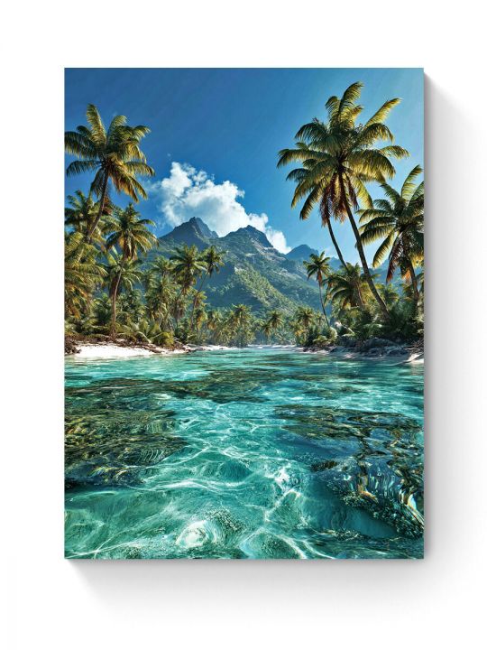 Алмазная мозаика на подрамнике «Лагуна» 90x70 см, 50 цветов