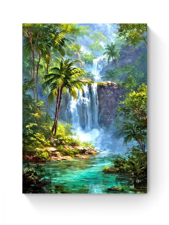 Алмазная мозаика на подрамнике «Райский остров» 50x40 см, 50 цветов