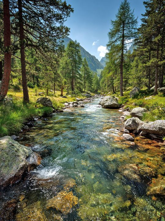 Алмазная мозаика без подрамника «Горный пейзаж» 130x100 см