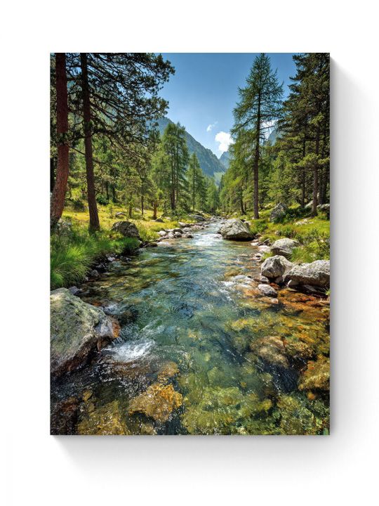 Алмазная мозаика на подрамнике «Горный пейзаж» 40x30 см