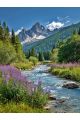 Алмазная мозаика без подрамника «Горная долина» 130x100 см