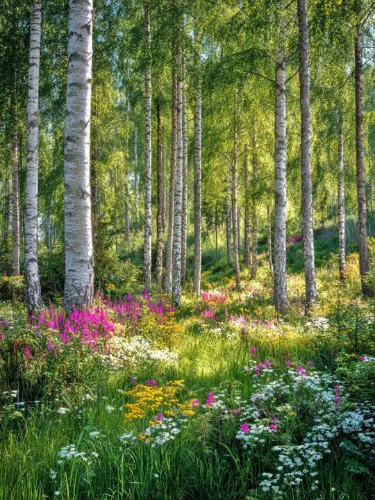 Алмазная мозаика без подрамника «Лесные цветы» 90x70 см