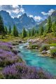 Алмазная мозаика на подрамнике «Горная лаванда» 50x40 см