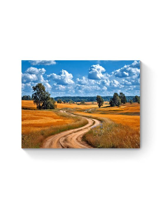 Алмазная мозаика на подрамнике «Пшеничное поле» 40x30 см