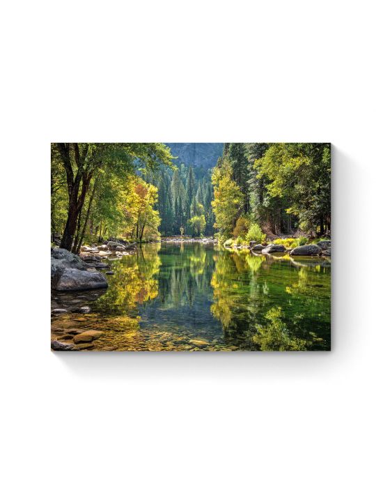 Алмазная мозаика на подрамнике «Лесная река» 40x30 см