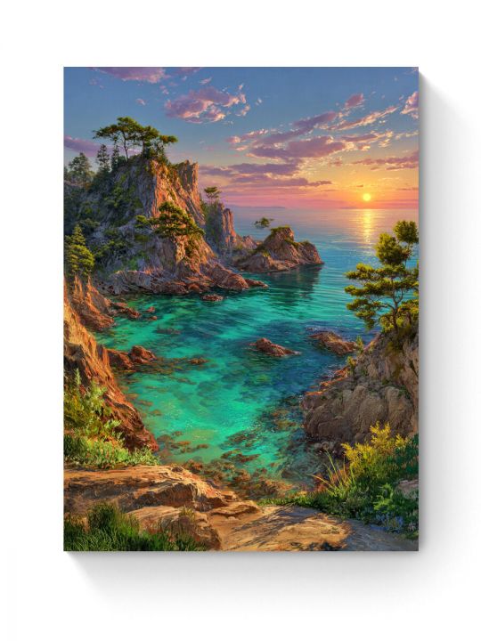 Алмазная мозаика на подрамнике «Морской пейзаж» 40x30 см