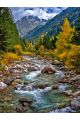 Алмазная мозаика без подрамника «Осень в горах» 90x70 см