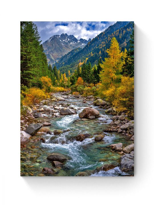 Алмазная мозаика на подрамнике «Осень в горах» 50x40 см