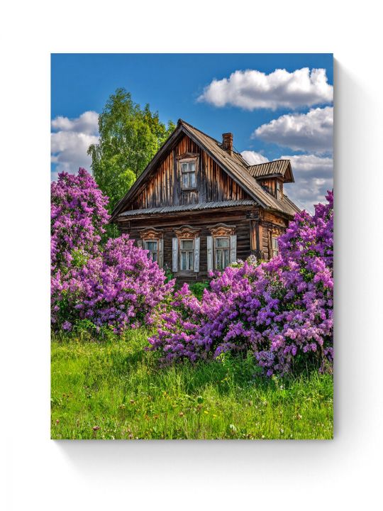 Алмазная мозаика на подрамнике «Деревянный дом» 50x40 см