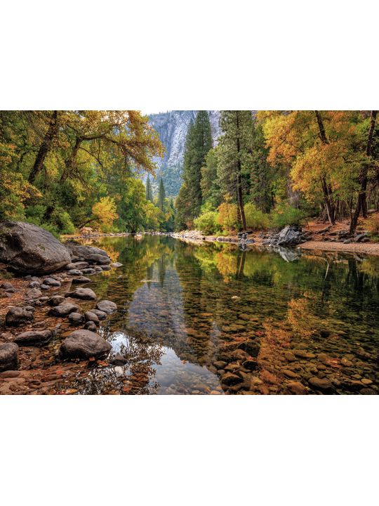 Алмазная мозаика без подрамника «Лесная речка» 70x50 см, 50 цветов