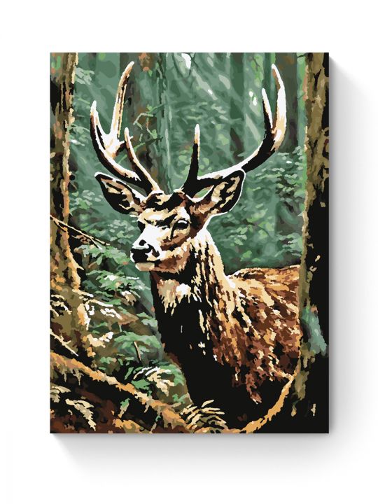 Картина по номерам на подрамнике «Олень в лесу» 35x25 см
