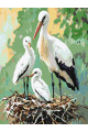 Картина по номерам без подрамника «Аисты» 25x20 см