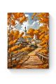 Картина по номерам на подрамнике «Осень в селе» 35x25 см