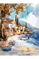 Картина по номерам на подрамнике «Домик у моря» 35x25 см
