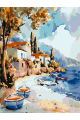 Картина по номерам без подрамника «Домик у моря» 25x20 см