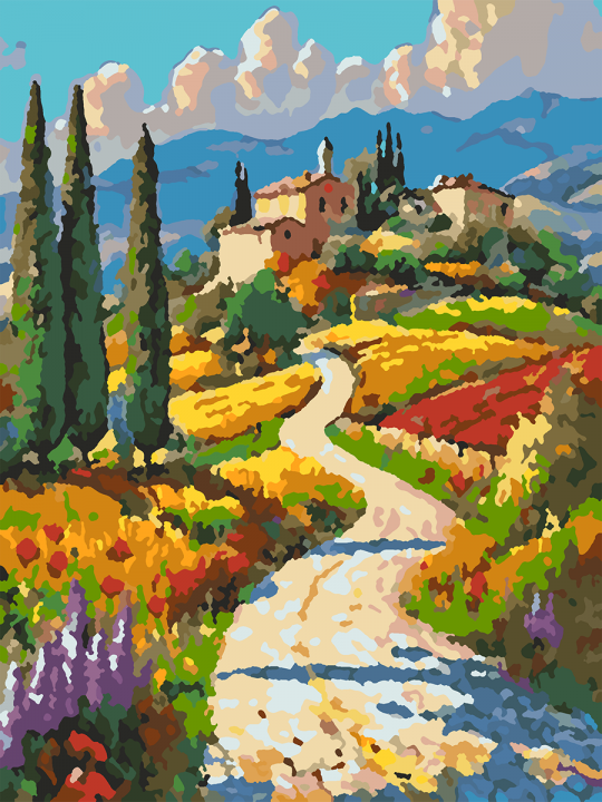 Картина по номерам без подрамника «Виды Тосканы» 25x20 см