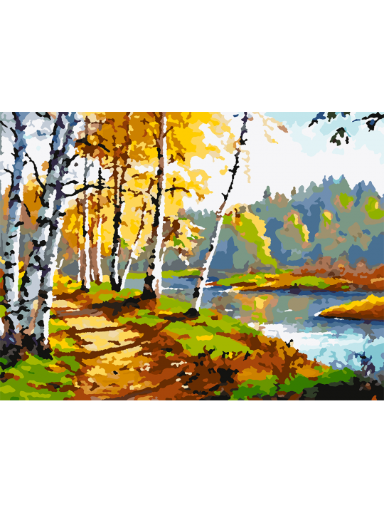 Картина по номерам без подрамника «Дорога в лес» 25x20 см