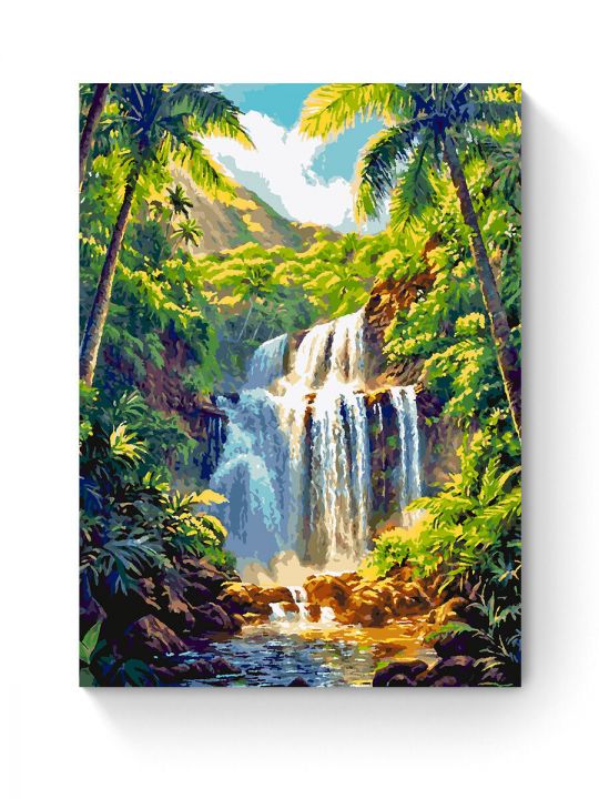 Картина по номерам на подрамнике «Водопад» 80x60 см