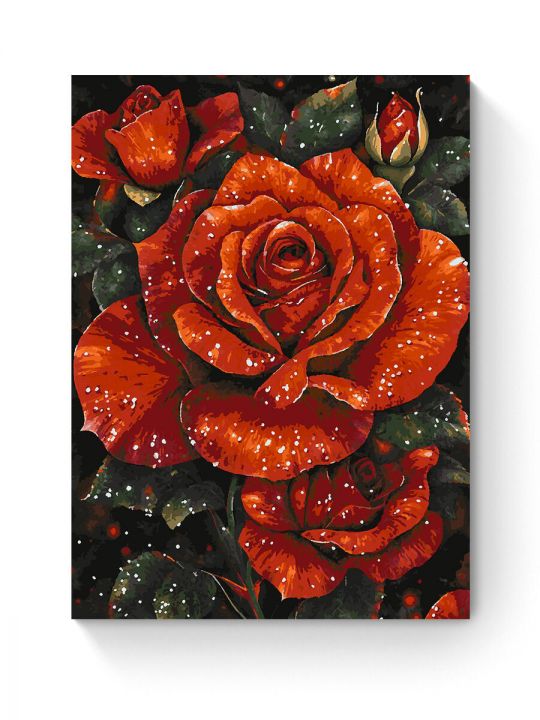 Картина по номерам на подрамнике «Красные розы» 90x70 см