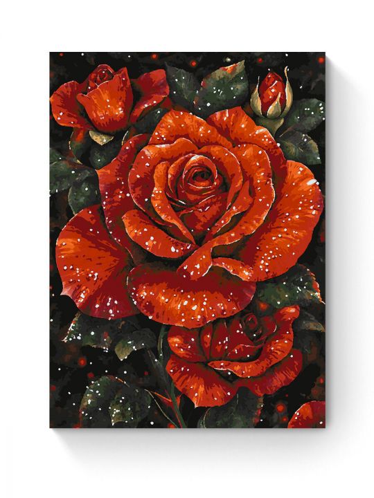 Картина по номерам на подрамнике «Красные розы» 80x60 см