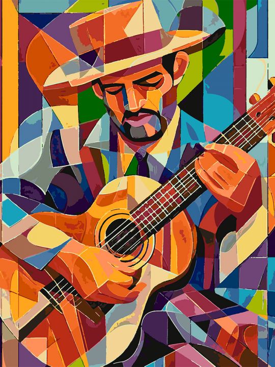 Картина по номерам без подрамника «Гитарист» 90x70 см