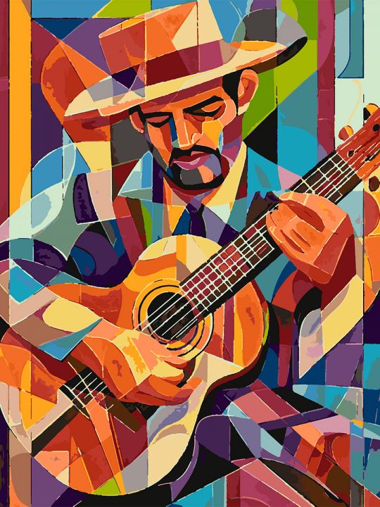 Картина по номерам без подрамника «Гитарист» 80x60 см