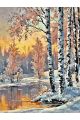 Картина по номерам на подрамнике «Березы у воды» 90x70 см