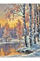 Картина по номерам без подрамника «Березы у воды» 130x100 см