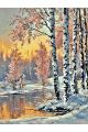 Картина по номерам без подрамника «Березы у воды» 80x60 см