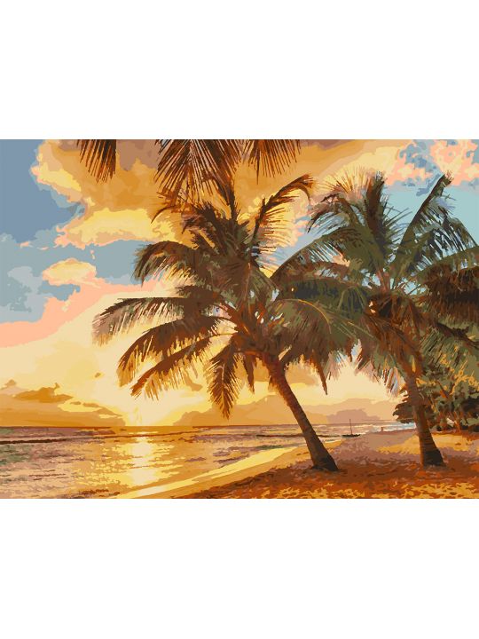 Картина по номерам без подрамника «Райский вид» 90x70 см