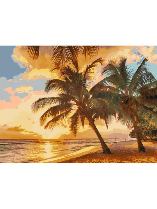 Картина по номерам без подрамника «Райский вид» 130x100 см