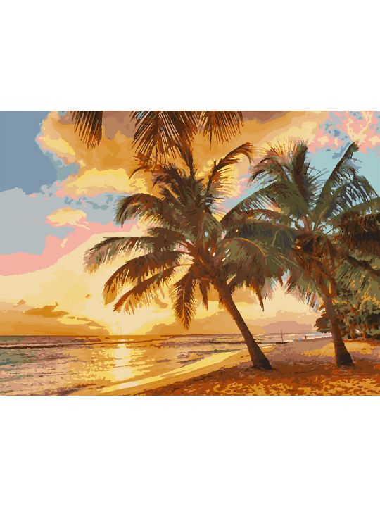 Картина по номерам без подрамника «Райский вид» 80x60 см