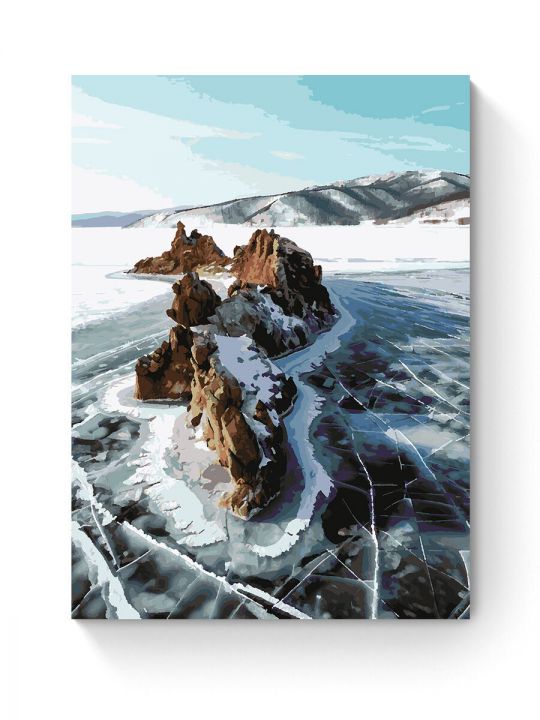 Картина по номерам на подрамнике «Лёд Байкала» 90x70 см