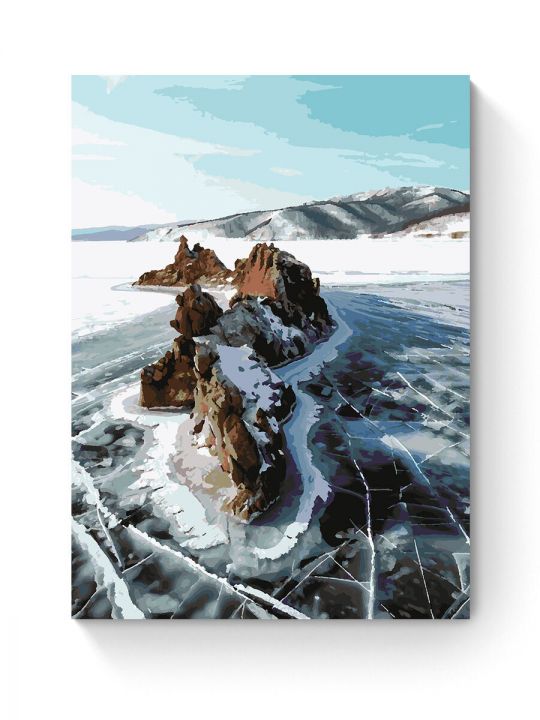 Картина по номерам на подрамнике «Лёд Байкала» 80x60 см