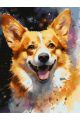 Картина по номерам на подрамнике «Милый корги» 90x70 см