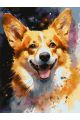 Картина по номерам без подрамника «Милый корги» 130x100 см