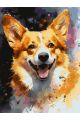 Картина по номерам без подрамника «Милый корги» 80x60 см