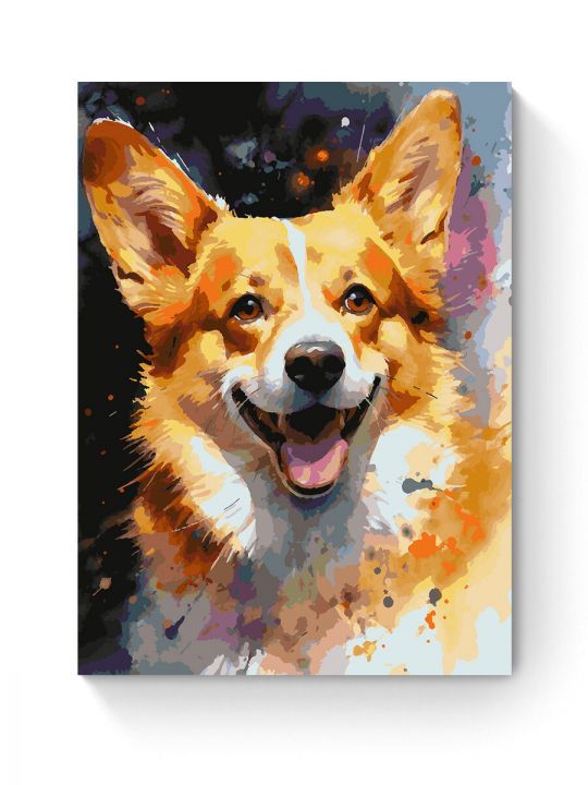 Картина по номерам на подрамнике «Милый корги» 90x70 см