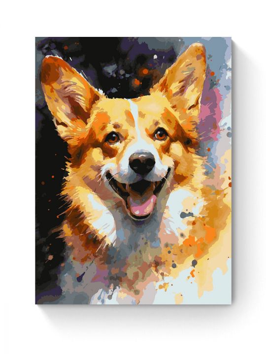 Картина по номерам на подрамнике «Милый корги» 80x60 см