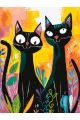 Картина по номерам без подрамника «Чёрные коты» 130x100 см