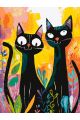 Картина по номерам без подрамника «Чёрные коты» 80x60 см