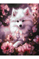 Картина по номерам без подрамника «Белый шпиц» 25x20 см