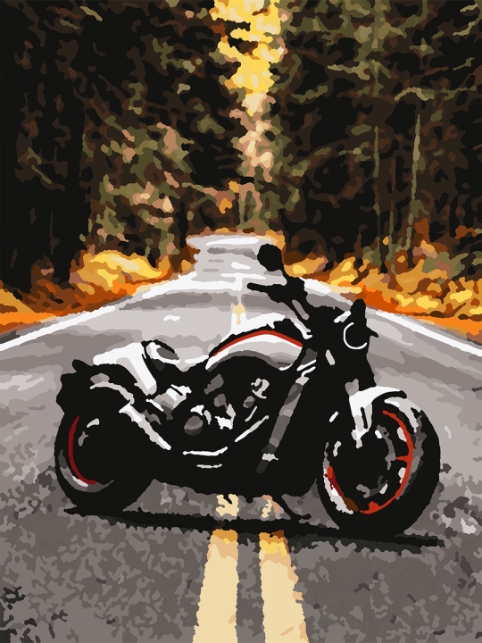 Картина по номерам без подрамника «Мотоцикл» 25x20 см