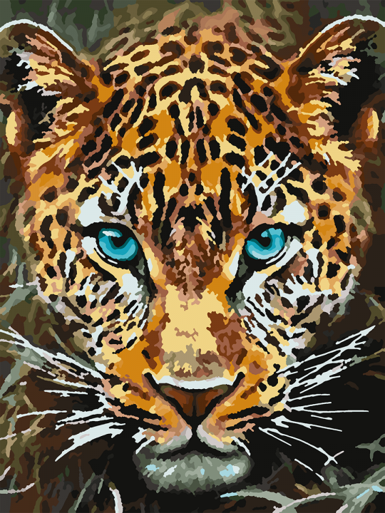 Картина по номерам без подрамника «Леопард» 25x20 см