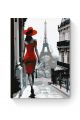 Картина по номерам на подрамнике «Леди и Париж» 90x70 см